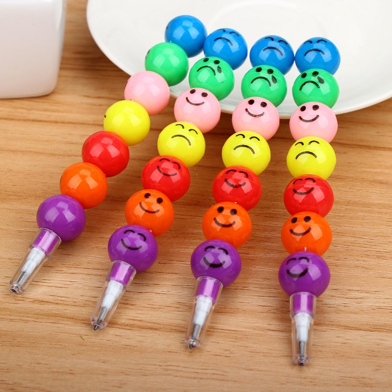 2 PCS/lot Sweet Smile Pencil 7 Colors Sugar-Coated Haws Cartoon Pen for Kids Student School Office Use Stationery