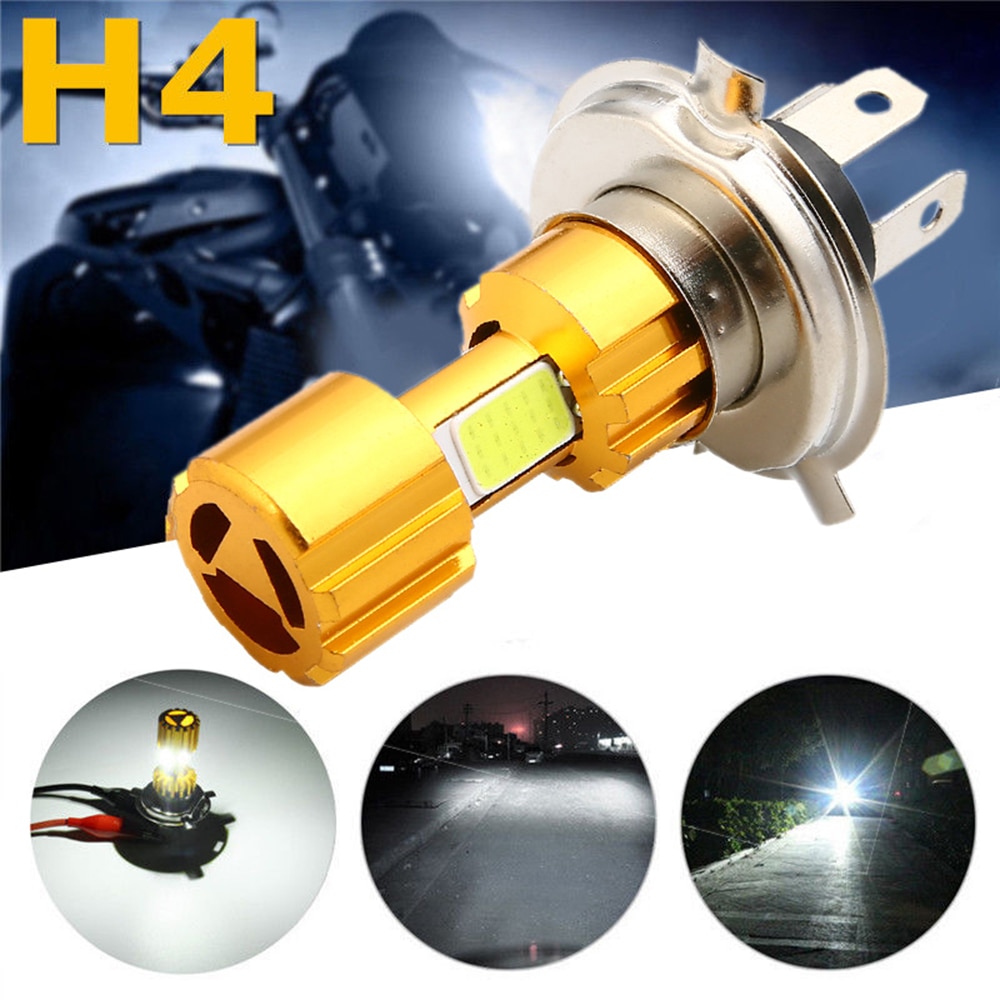 Motorfiets LED Koplamp H4 18W LED 3 COB Koplamp Lamp 1500LM 6500K Hi/Lo Beam Light Wit voor ATV Moto Motor Accessoires