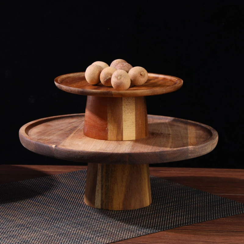 Support à gâteaux 1 pièces, grand plateau en bois, présentoir à gâteaux, assiette à fruits, vaisselle, supports à gâteaux, assiette à Dessert pour collations