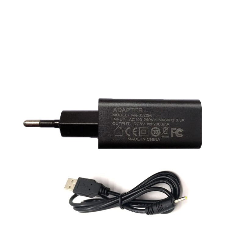 Cargador de puerto USB Universal 5V 2A + cable USB a 2,5x0,7 o con cable tipo C o con cable micro usb