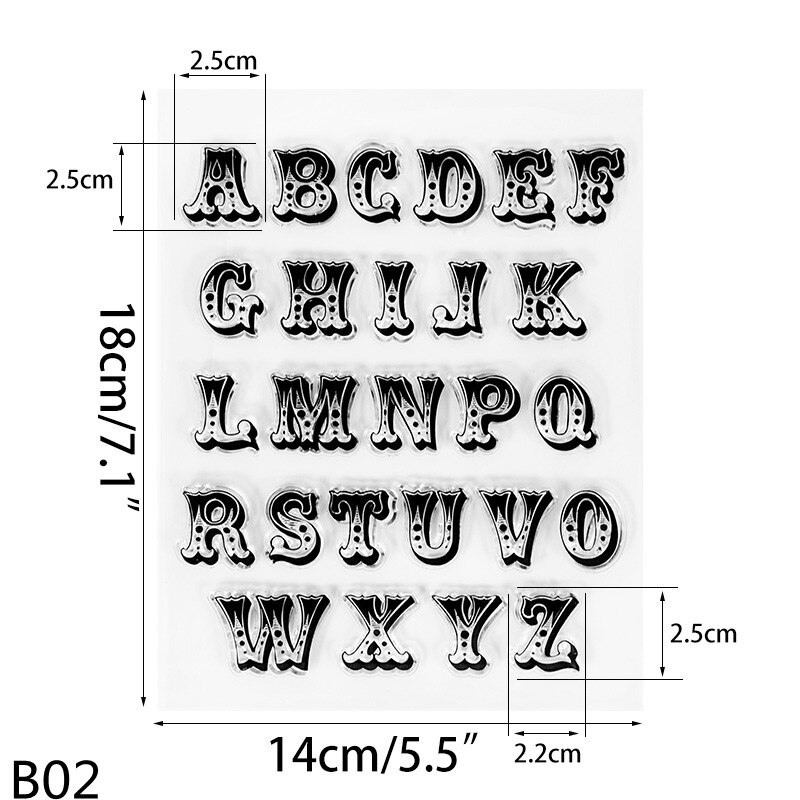 Alphabet Number Fondant Cake Stamp Silicone Clear Mold Letters Biscuit Fondant Decoration Cake Embosser Stamp Baking Tools: B02