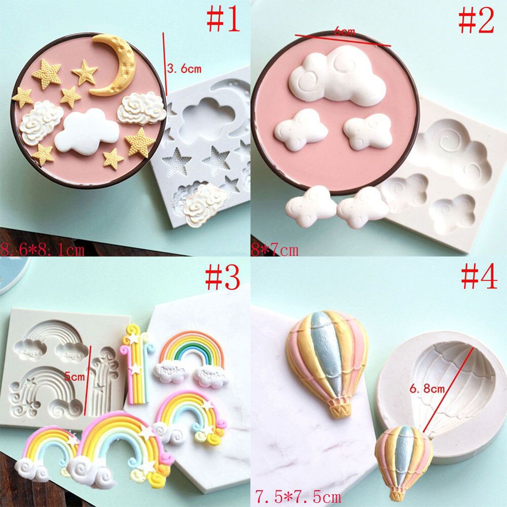 1 Pcs Balloon Rainbow Silicone Mold Cake Chocolate Fondant Sugar Craft Candy Clay Baking Tool Cake Decor DIY Craft