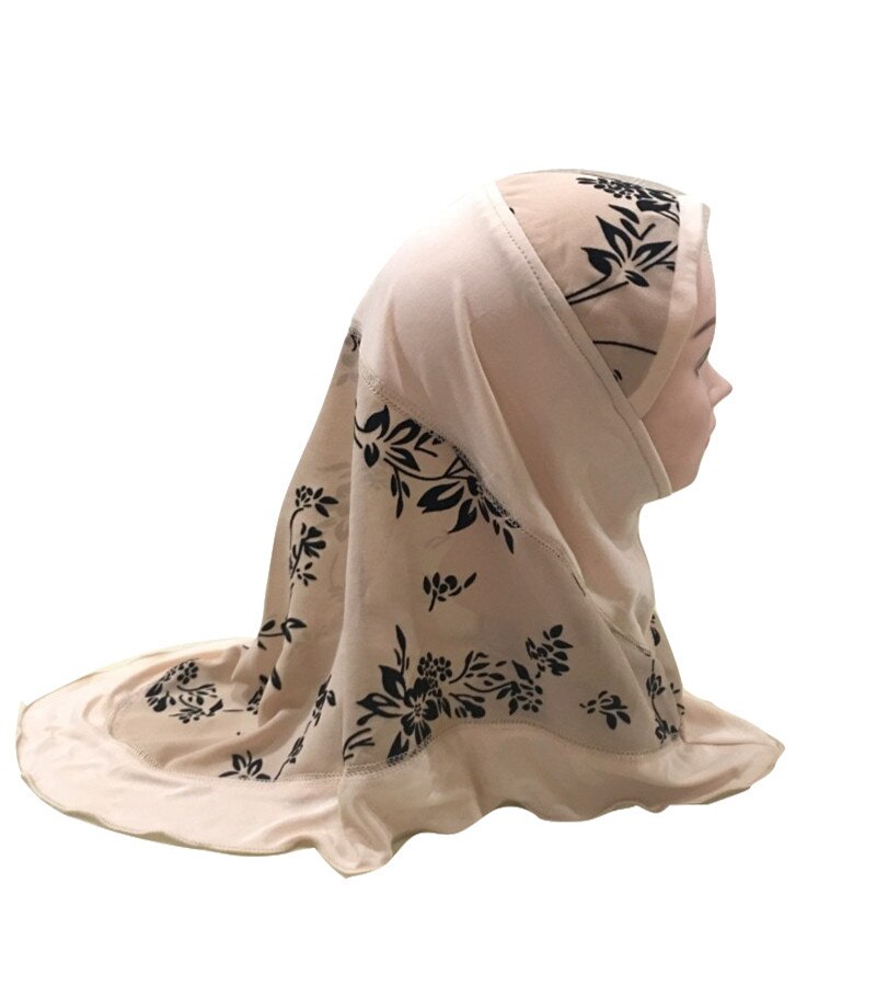 Kids Hijab Voor Moslim Meisje Kind Islam Kinderen Instant Bonnet Bloemen Hijaab Caps Islamitische Kleding Sjaal Hoofddoek