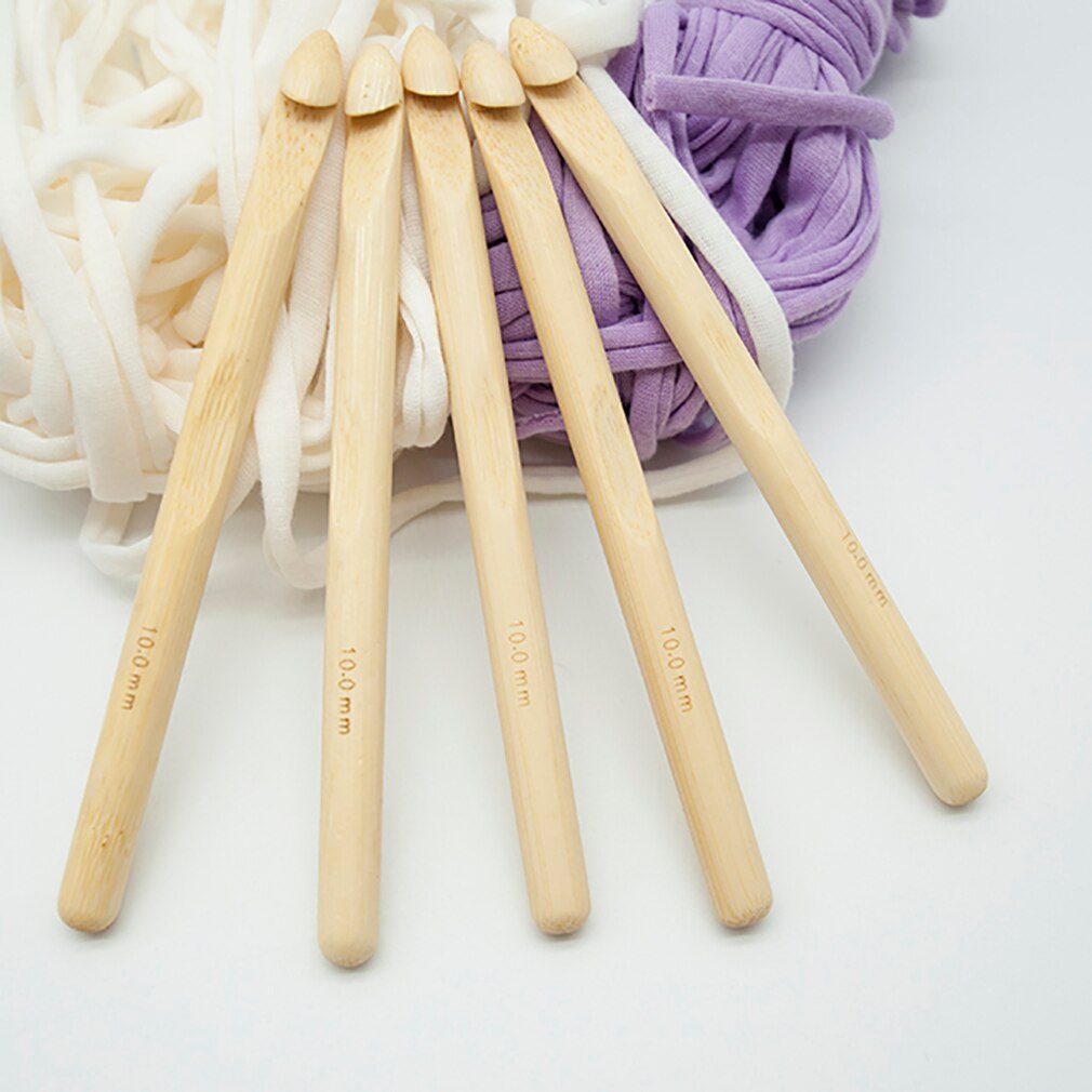 2 Stuks Bamboe Handvat Breien Haken Naalden Handgemaakte Naalden Knit Weave Ambachten Thuis Diy Breien Bamboe Haaknaald Set