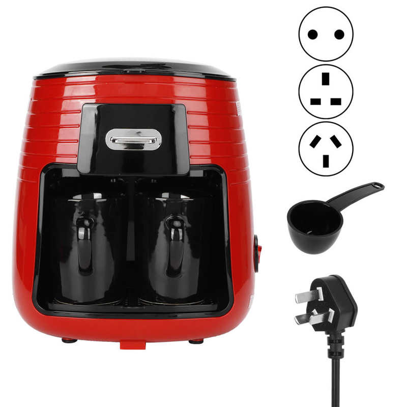 Coffee Maker 0.25L Full Automatic Coffee Machine American Double Cup Drip Coffee Maker Tea Making Nespresso Coffee Machine