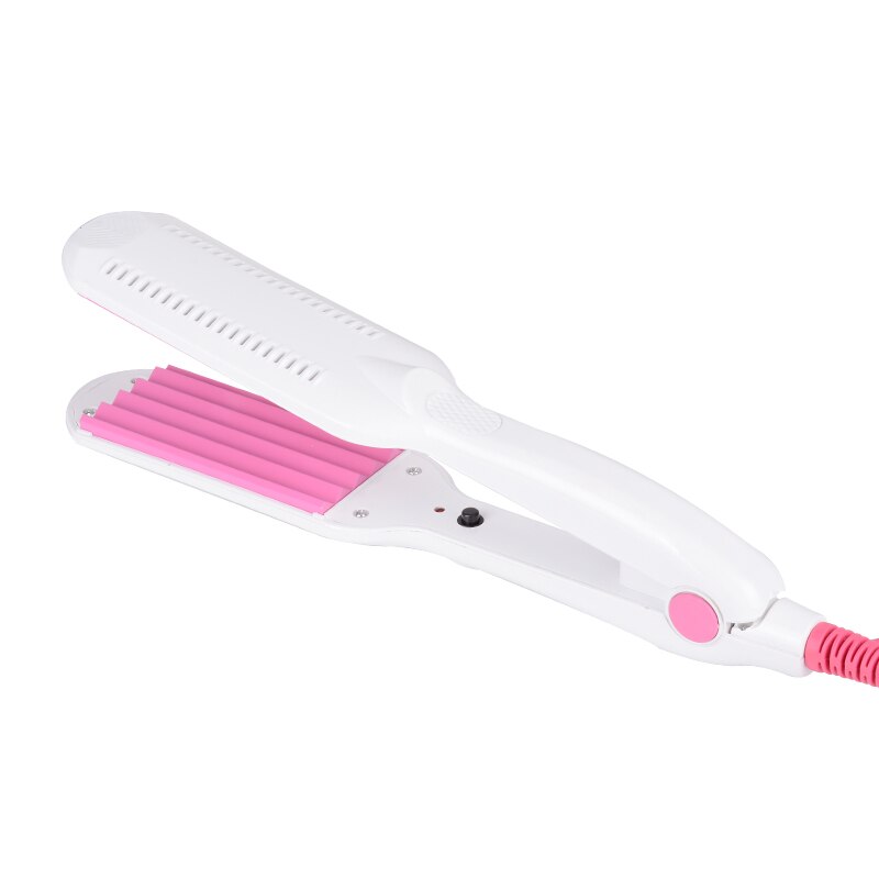 corrugated iron hair straightener iron crimped hairstyle Electronic chapinha corrugation flat irons wave styling tools: White