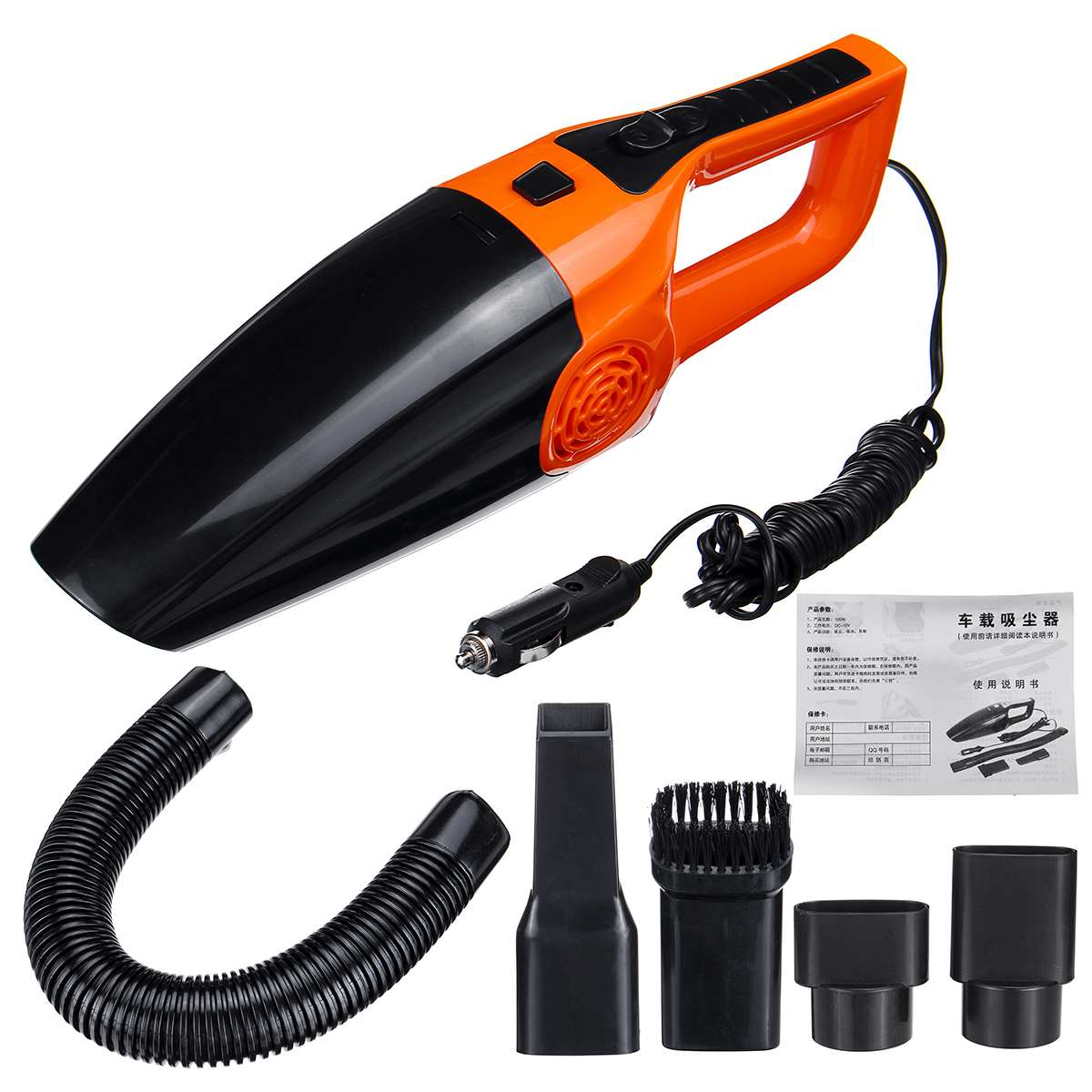 Aspiradora de polvo ciclónico de Casa de coche portátil de Audew 120W 12V de mano de uso húmedo de polvo de doble filtración desmontable