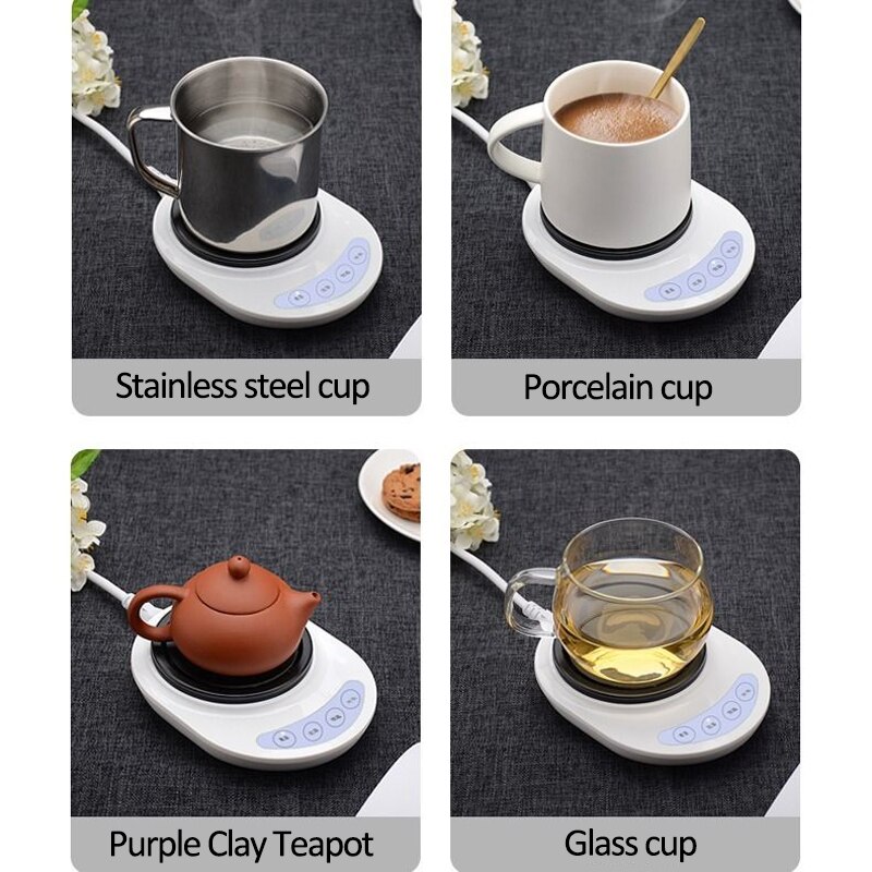 Calentador de taza de 220V, calentador de taza de 100 °C, máquina de té , posavasos de calefacción, calentador de escritorio de 3 engranajes para café, té de la leche, almohadilla calentadora automática