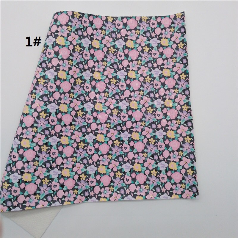 1PC 21X29CM Bloemen Faux Leer Stof, Synthetisch Leer Stof Lakens, PU Leer Voor Maken Bows LEOsyntheticoDIY T248: 1