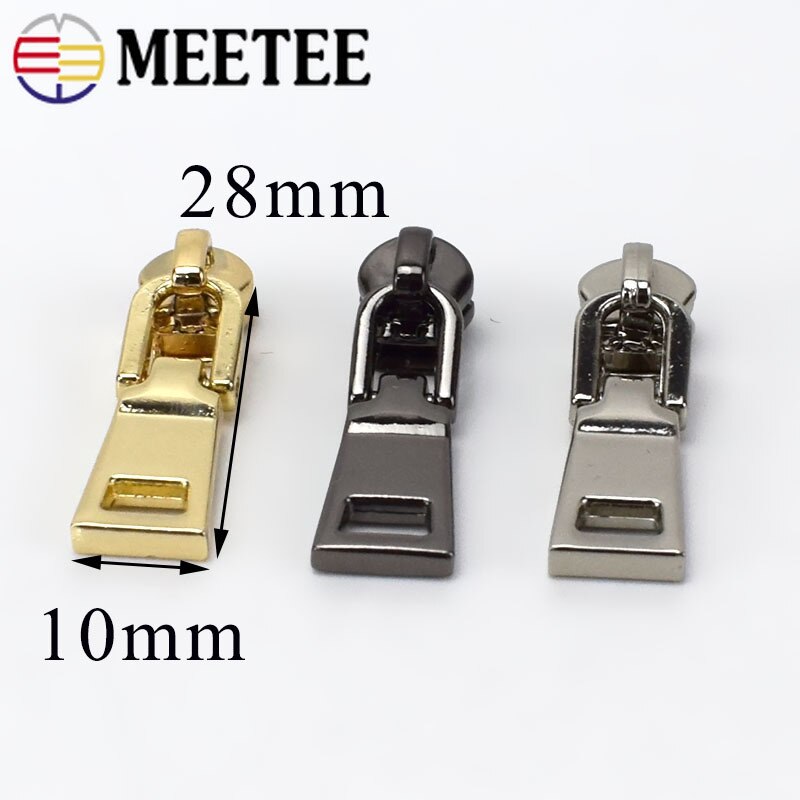 10 kpl jousilukkoa 3#  vetoketjun liukusäädintä metallisille vetoketjullisille takeille vaatteiden vetoketjun korjaussarja vetoketjun vetimet tee-se-itse-laukkujen ompelutarvikkeet