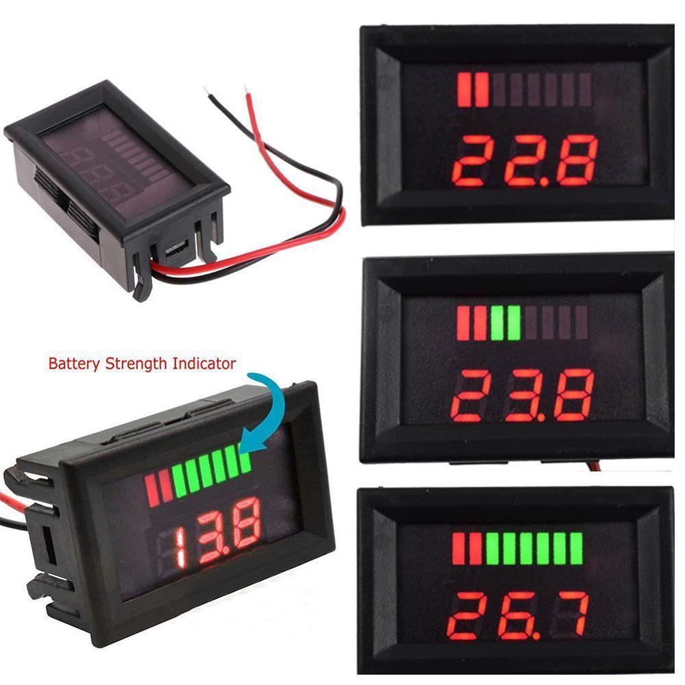 1pc 24/36/48/60V Car Voltmet Electric Vehicle Electricity Voltmeter Mini Digital Meter Battery Tester DIY Test Gauge Voltag R5Q6