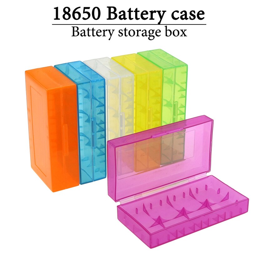 Estuche de plástico duro para almacenamiento, caja organizadora de almacenamiento con 2 ranuras, caja de batería 18650