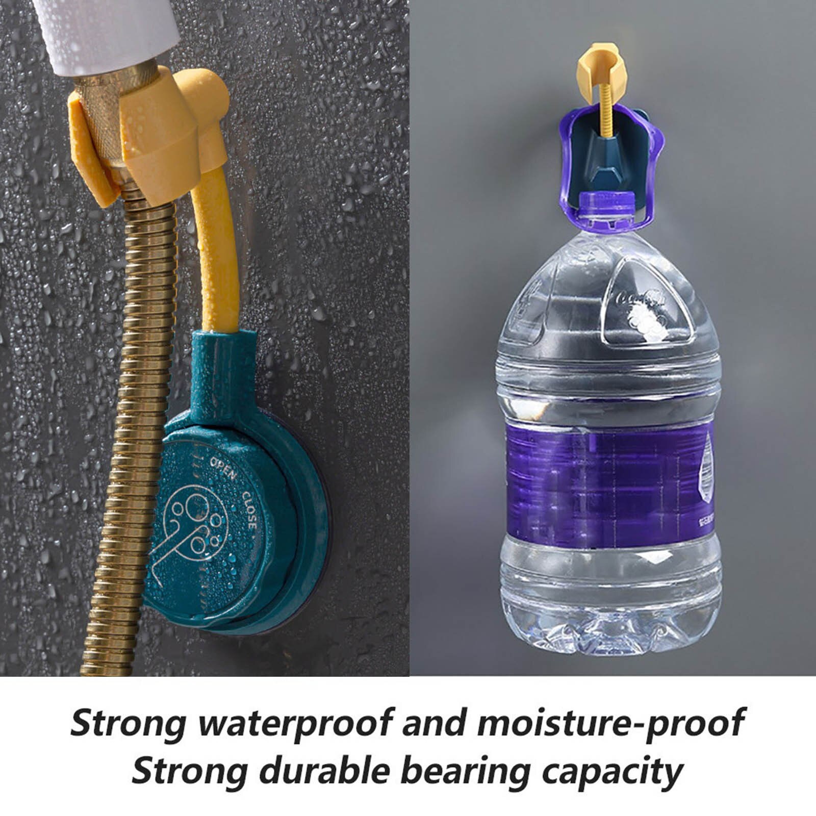 Drill Free Shower Head Mounting Bracket Clamp Seat Holder Removable Sink Bathtub Strong Load-bearing Showerhead Grip Holder