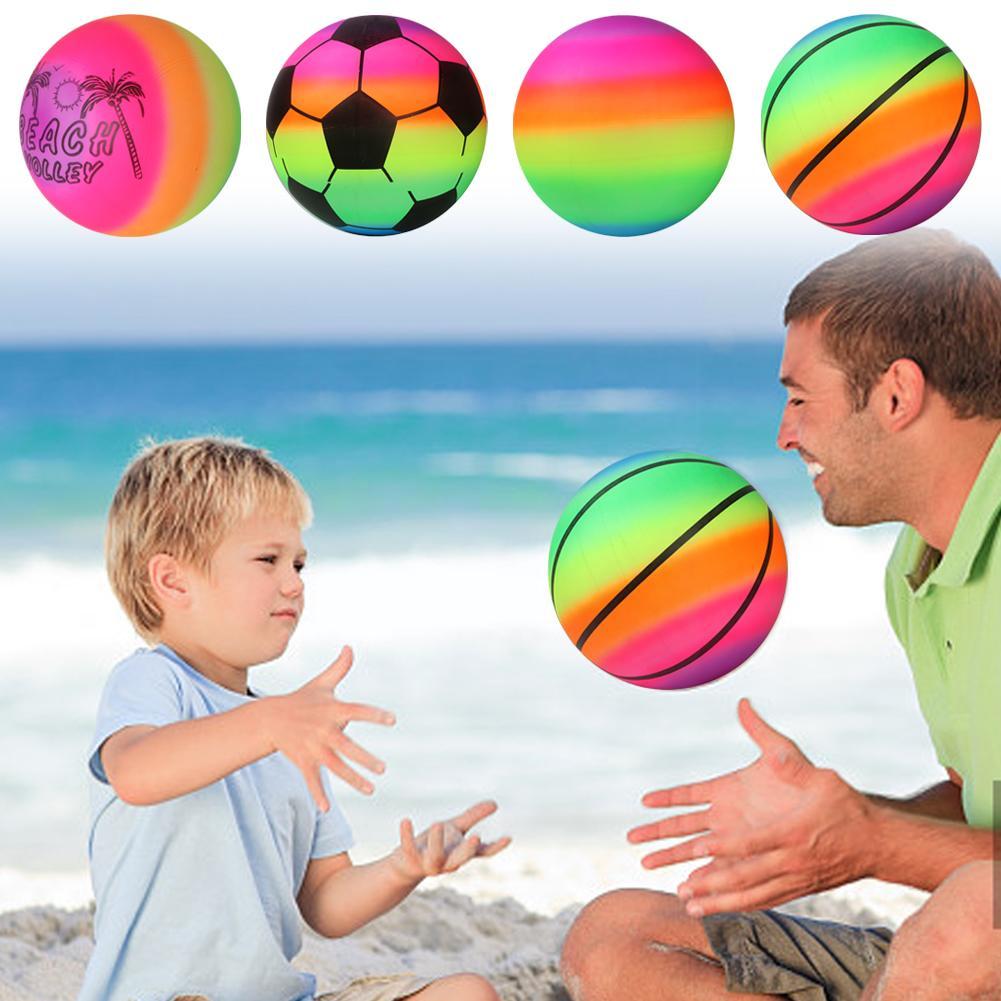 3 Stück umweltfreundliche Regenbogenball-Spielzeuge für Kinder, Indoor- und Outdoor-Spiel, weiche und elastische Lederball-Partygeschenke