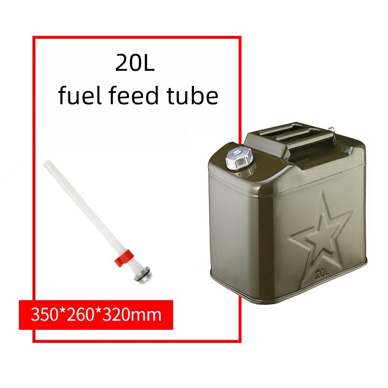 Car gasoline barrel diesel fuel tank car spare fuel tank 10 liters 20 liters thickened tin bucket: black
