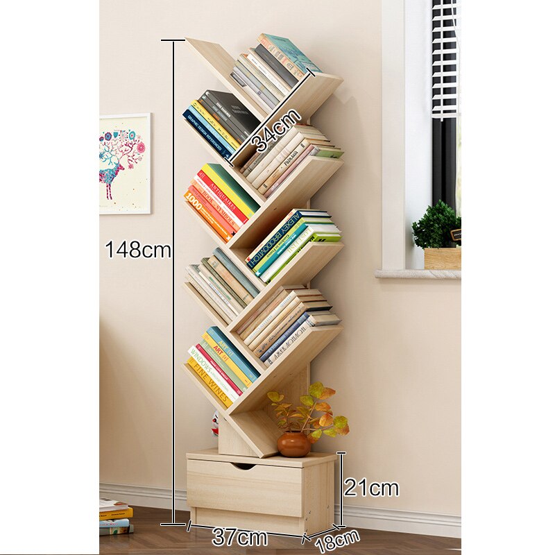 Ten-Layer Tree-Shaped Bookshelf Storage Rack Wear-Resistant And Waterproof Bookcase Simple Shelf: 2