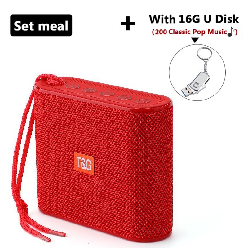 Mini Altoparlante del Bluetooth Portatile Piccolo Colonna Wireless Music Center Subwoofer BoomBox 3DStereo Altoparlanti USB per I Telefoni con TF di FM: Red with U disk