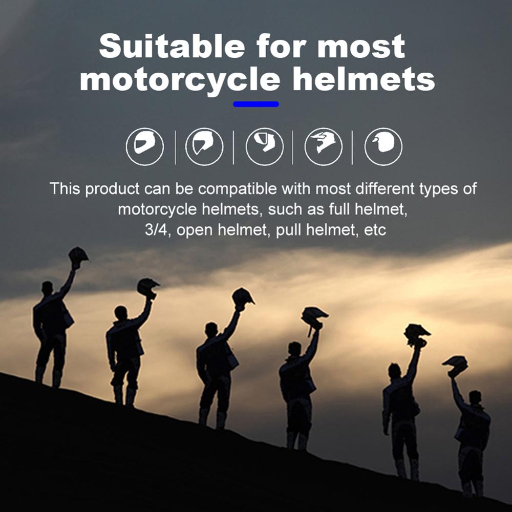 Motorcycle Helmet Bluetooth Headset Waterproof Riding Headset with Mic 16 Hours Music Time