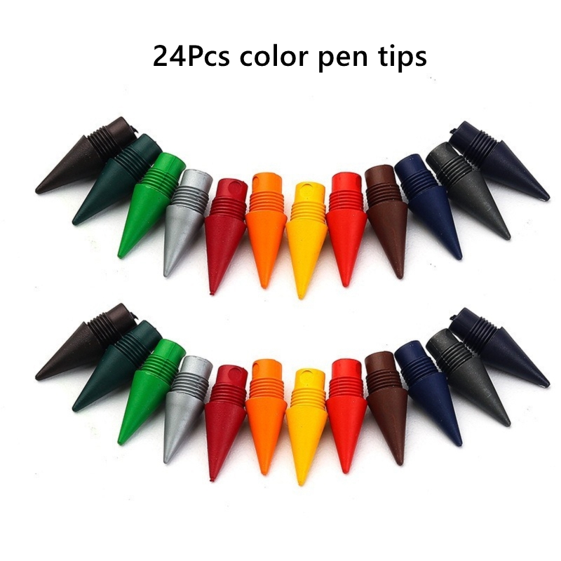 24/13pcs Unlimited Writing Color Pencil With refill set No Ink Novelty Eternal Pencils Pen Art Color Painting School Supplies: Lavender