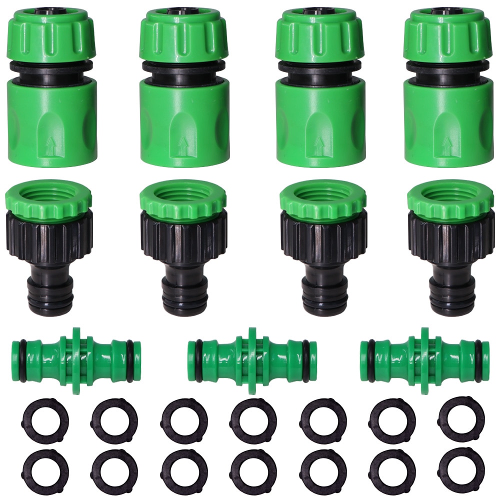 1/2'' Garden ABS Hose Watering Quick Connectors Kit Tubing Coupling Adapter Joint Extender Set for Irrigation Car Wash Fitting