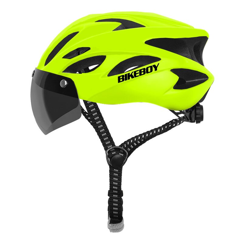 Bikeboy Fietsen Helm Met Bril Ultralight Mtb Fietshelm Mannen Vrouwen Mountain Road Casco Sport Specialiced Fietshelmen: green 1 lens