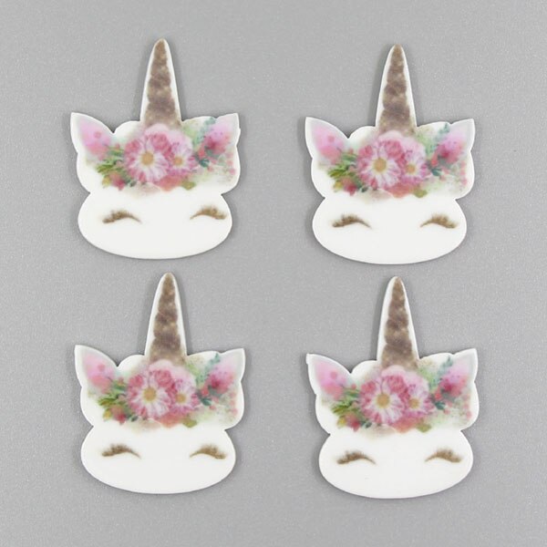 10 st/lot harts hästhuvud cabochons för pilbågar tecknad horned häst harts platt rygg hantverk gör-det-själv-håraccessoarer/kylskåp klistermärke: 9