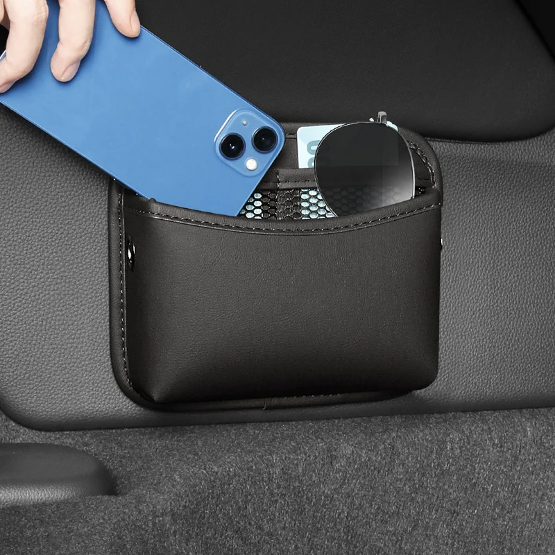 Poche de rangement auto-adhésive pour voiture, sac de rangement collant, siège arrière de porte, Kit de rangement, boîte suspendue pour téléphone, sac à main, carte