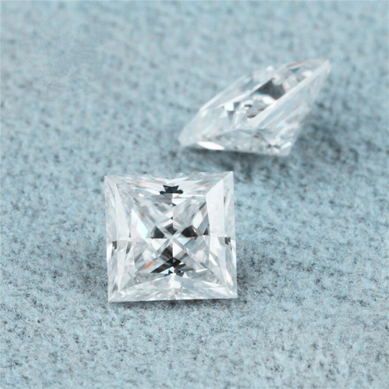 Square 0.4Carat 4x4mm Lab Created D Color Princess Cut Moissanite Diamond Level VVS 3Ex For Ring Tennis Bracelet Necklace