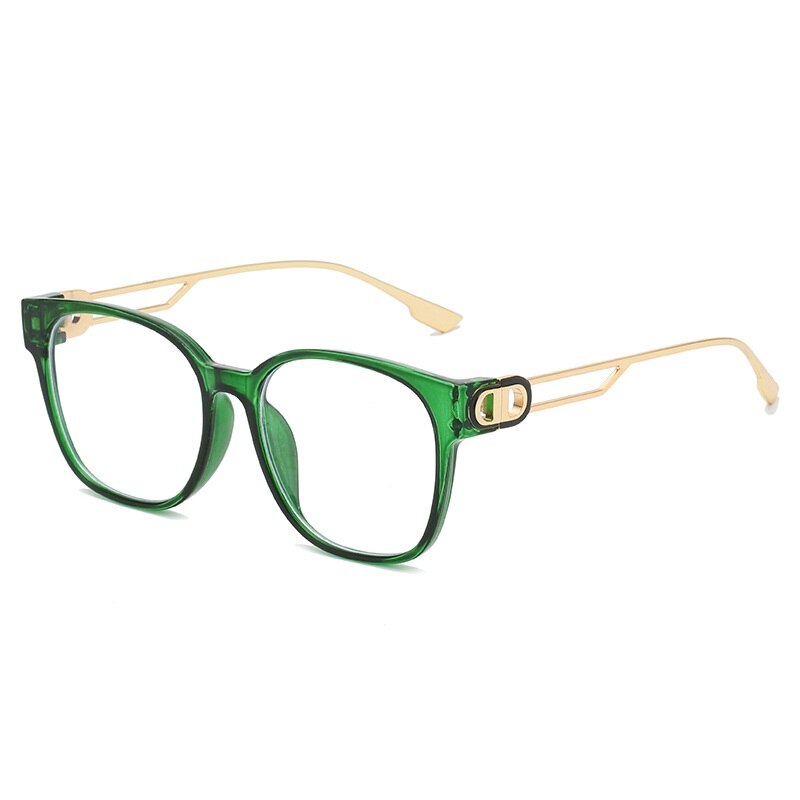Square Anti Blue Light Glasses Frame Men Women Fatigue Computer Lucency Radiation Spectacles Filter Blocking UV400 Mobile Game: green