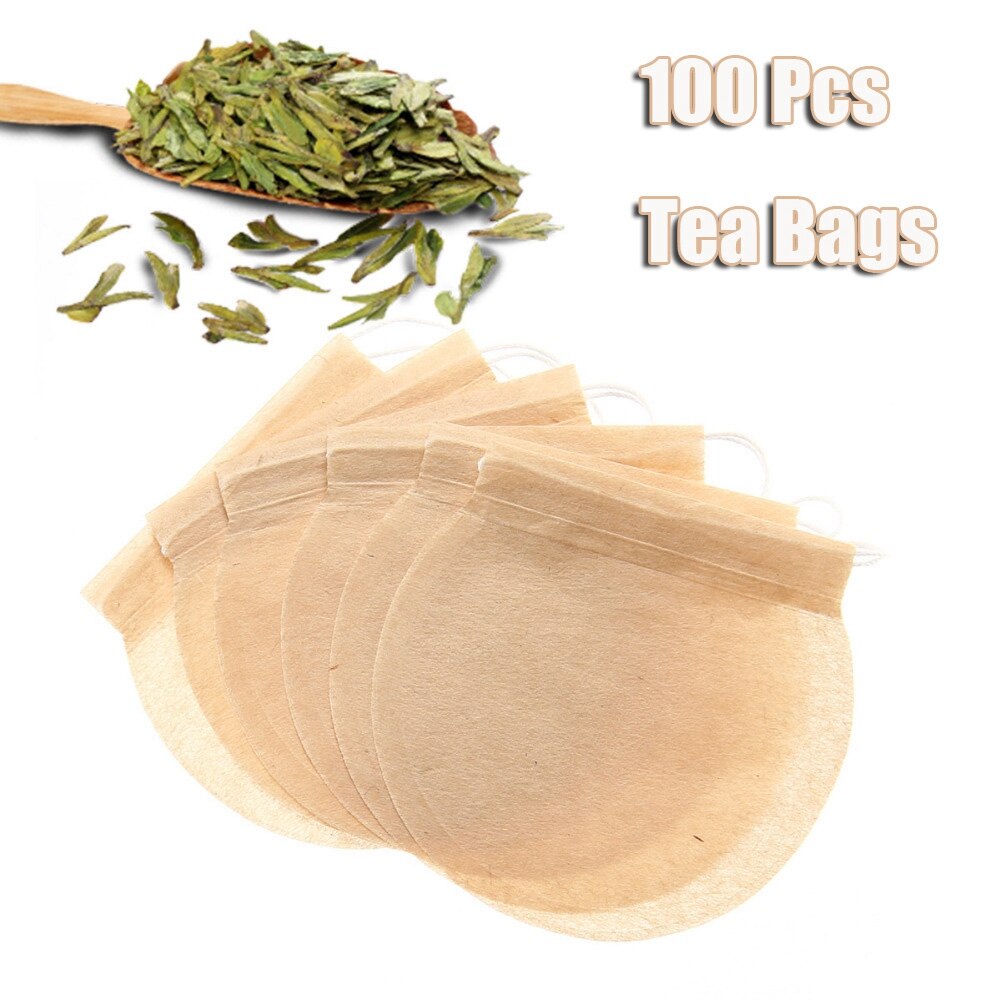 Round Tea Bags 100 Pcs/Lot Nature Filter Paper Tea Bag Empty Scented Tea Bags Filter Infuser Herbal Loose Tea Infuser