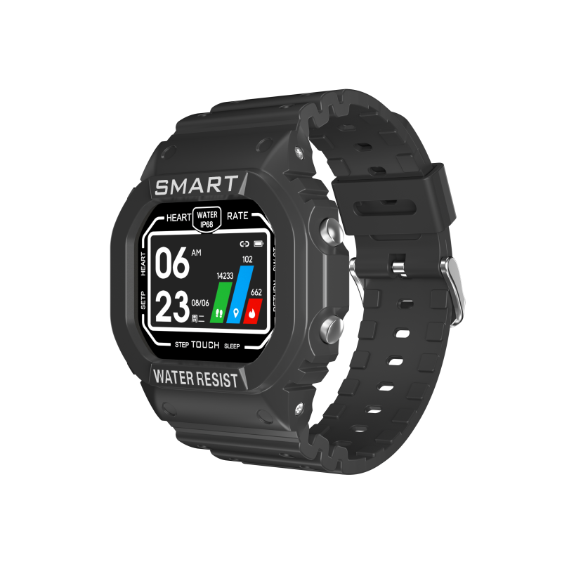 IP68 Waterproof Smart Watch Swimming Men Women Wristwatch Heart Rate Blood Pressure Monitor Bracelet Sports Wristband PK X12: Black