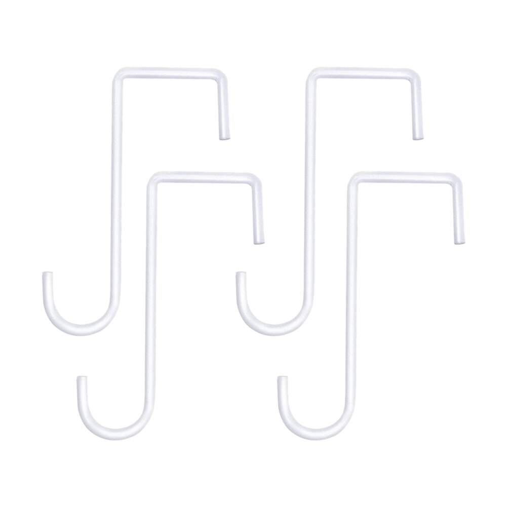 4 Stuks Keuken Hek Indoor S Vormige Zware Opknoping Haken Home Decor Outdoor Tuin Lantaarns Voor Vogel Feeder Staal bloempot: White  8x3inch