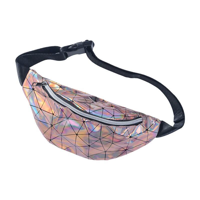 Women Men Waist Bag Belt Bags For Women Fanny Pack Shiny Rhombus Pattern For Travel Iridescent Holographic: Gold