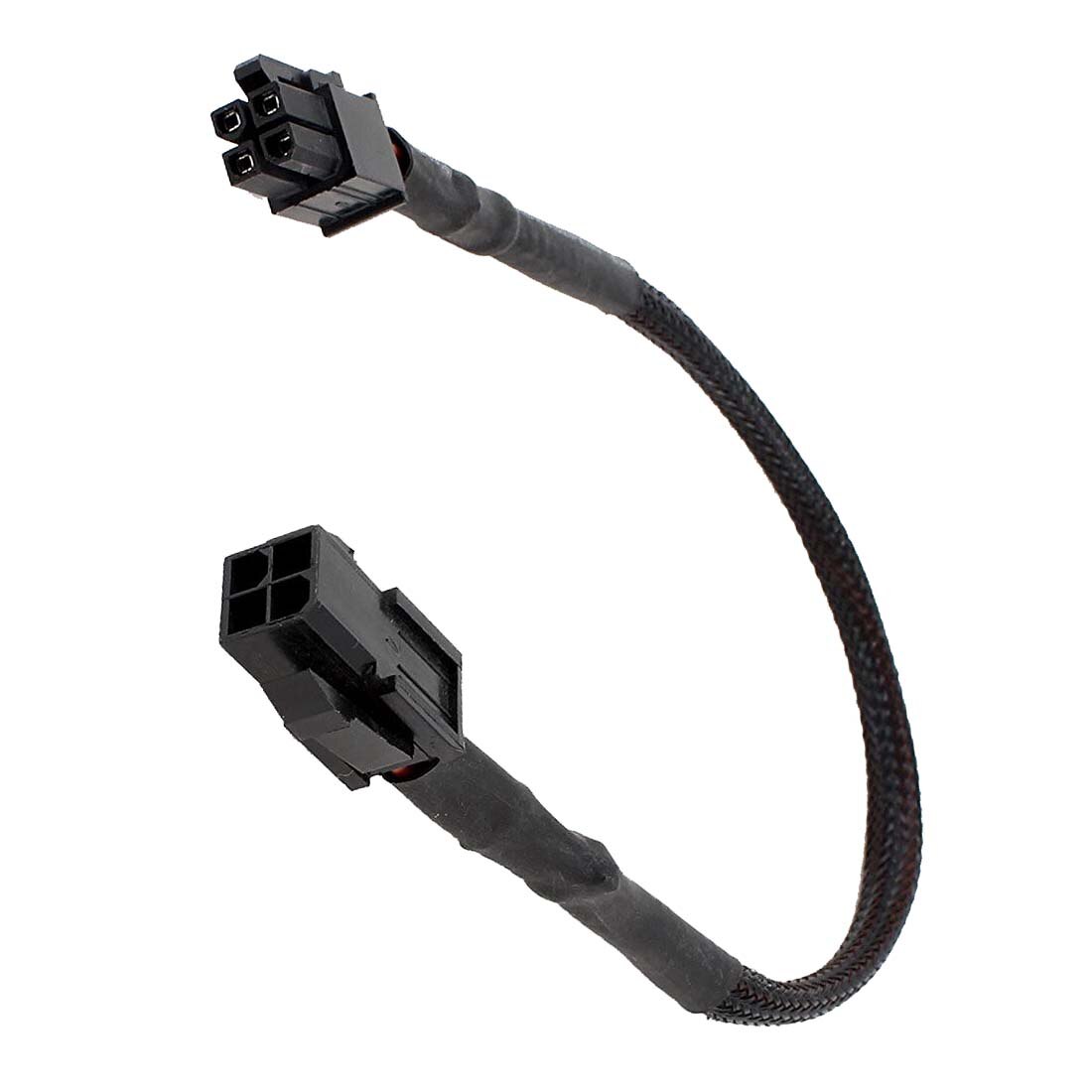 Style Sleeved ATX 4 Pin P4 Male to ATX P4 Female CPU Power Extension Cable Black