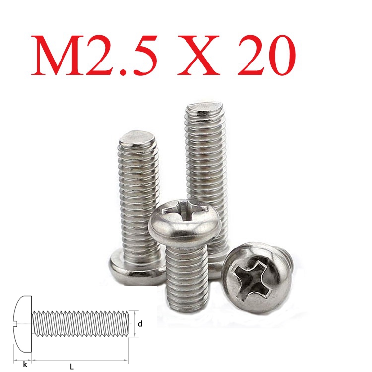Écrous hexagonaux pour bricolage | M2 M2.5 M3 X 6MM 10MM 20MM, écrous pour usage domestique quotidien 50 pièces/lot: M2.5X20 Screw