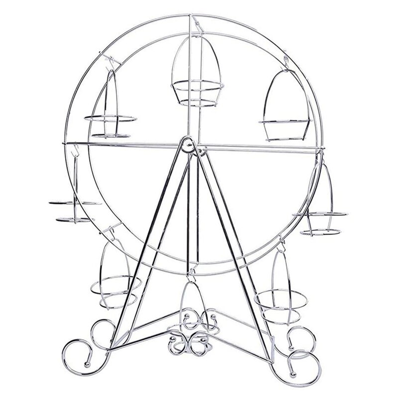 Cupcake Display Stand Houder Gebak Ferris Wielen Dessert Dienblad Voor Wedding Party Meubels Accessoires: silver