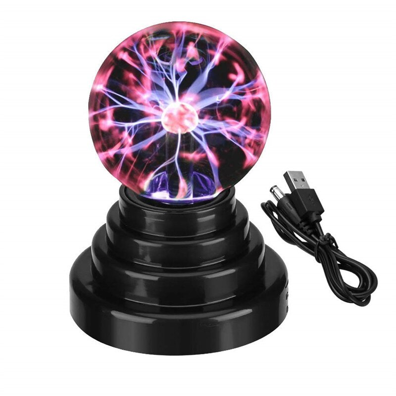 3/4/5/6/8inch Glass Plasma Ball Magic moon Lamp Electrostatic Sphere Plasma Light Bulb Touch Novelty Table Lamp Home decoration: 3inch Ordinary
