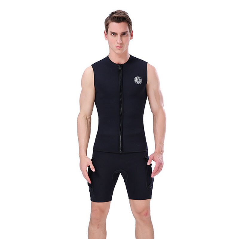 Mens Womens Wetsuits Top Premium Neoprene 3mm Zipper Diving Vest Sleeve Wet Suit for Scuba Dive Surf Swimming Sauna Sauna