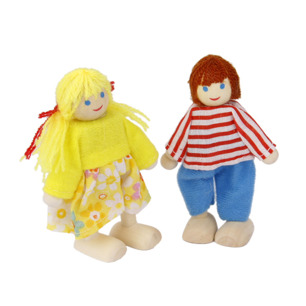 6 Stuks Houten Familieleden Mensen Tekens Kinderen Kinderen Poppen Huis Rollenspel Speelgoed Familie Pop Kinderen