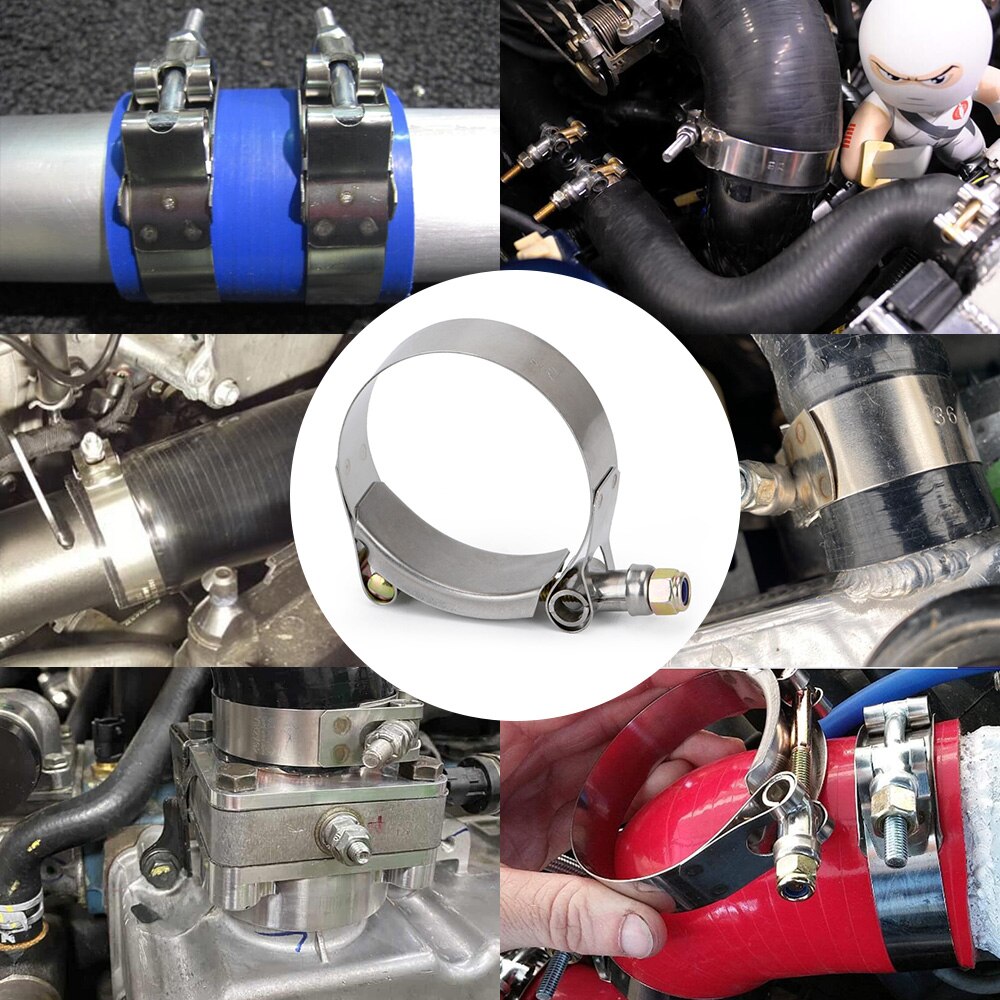 2 "2,25" 2,5 "3" 3,5 "Abrazadera T tornillo abrazadera T manguera abrazadera de acero inoxidable t-bolt Turbo Silcone abrazadera de manguera 56-125mm T abrazaderas Clip
