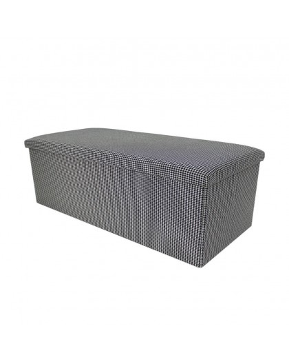 Mobili Rebecca Poef Bench Zwart Wit Kofferbak Katoen Dashboardkastje Speelgoed 38x110x38