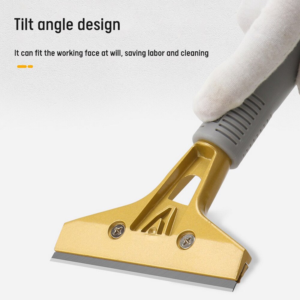 Scraper Knife Metal Putty Knife Wall Plaster Knife Hand Tool Plastic Handle Scraper Blade with Non-slip Handle + 10 Screw Kit