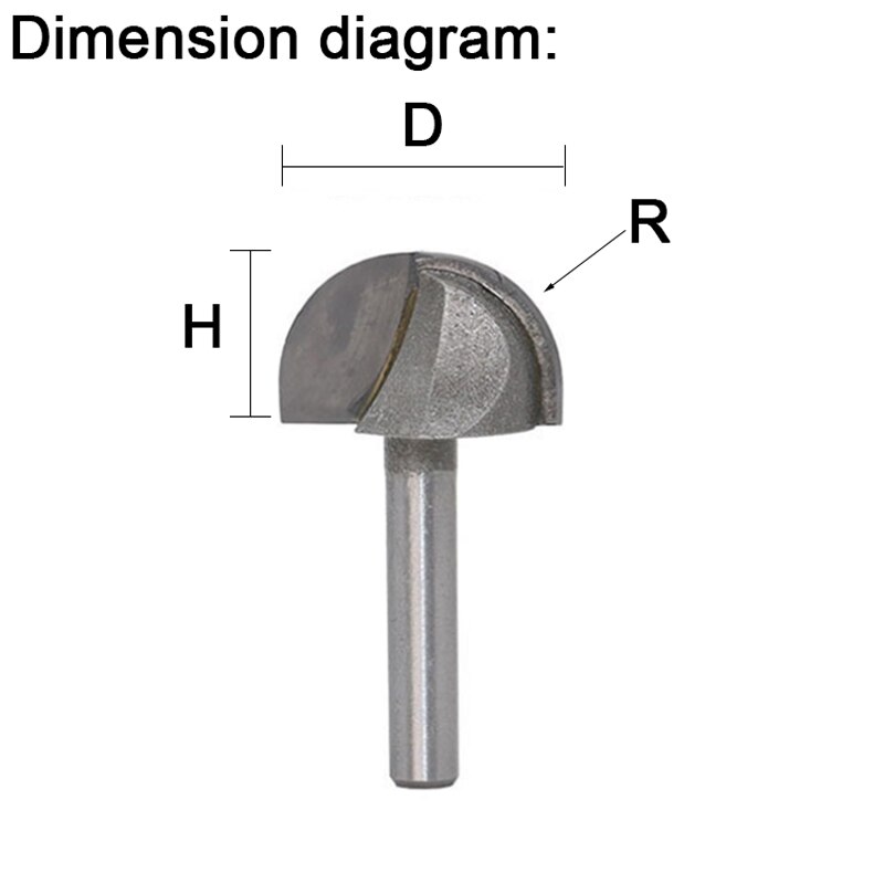 UCHEER 1pcs 8mm Shank round Router Bits for wood cove box bit Tungsten Carbide Woodworking endmill miiling cutter