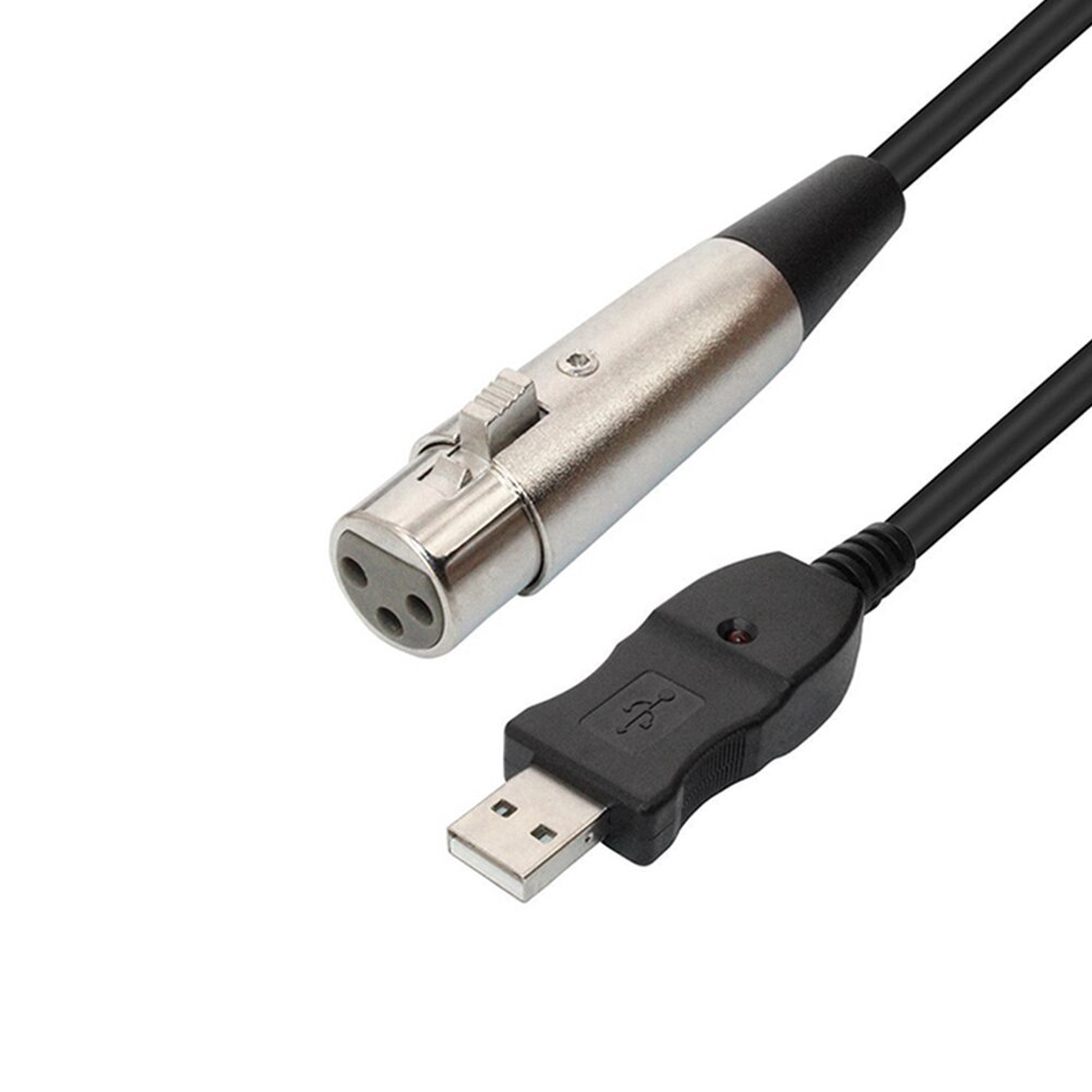 2.8m USB Microphone Cable USB to XLR Female Microphone Cable Cord Adapter Computer Connecting Conversion Line MIC Link Cable