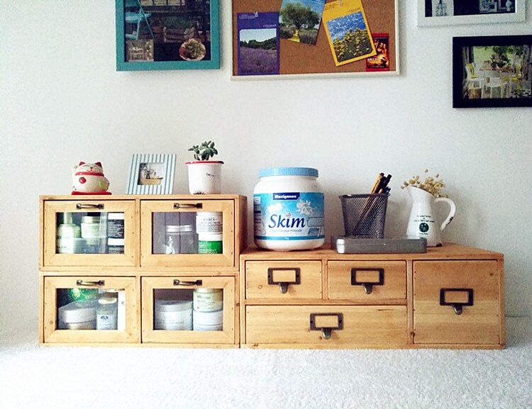 Glass Drawer Wooden Boxes Store Content Box Drawers Storage Box Old So Solid Wood