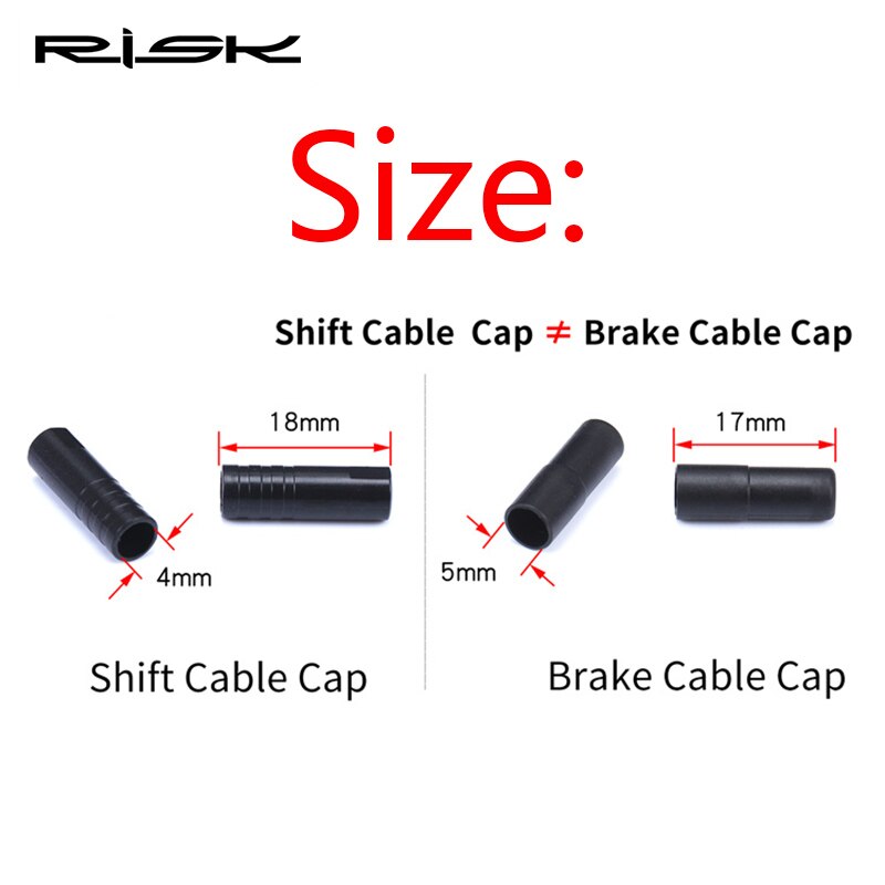 RISK 4/5mm Bicycle Brake Cable End Cap Dustproof Outer Cable Tube End Tip Cap For MTB Road Bike Shift Brake