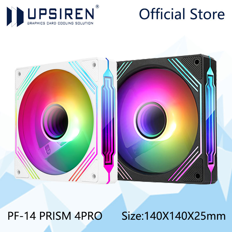 UPSIREN PF-14 PRISM 4PRO ventilateur de châssis d'ordinateur 14 cm ARGB 4 broches PWM ventilateur de refroidissement silencieux 12 V grand Volume d'air 61,5 CFM/650-1800 tr/min