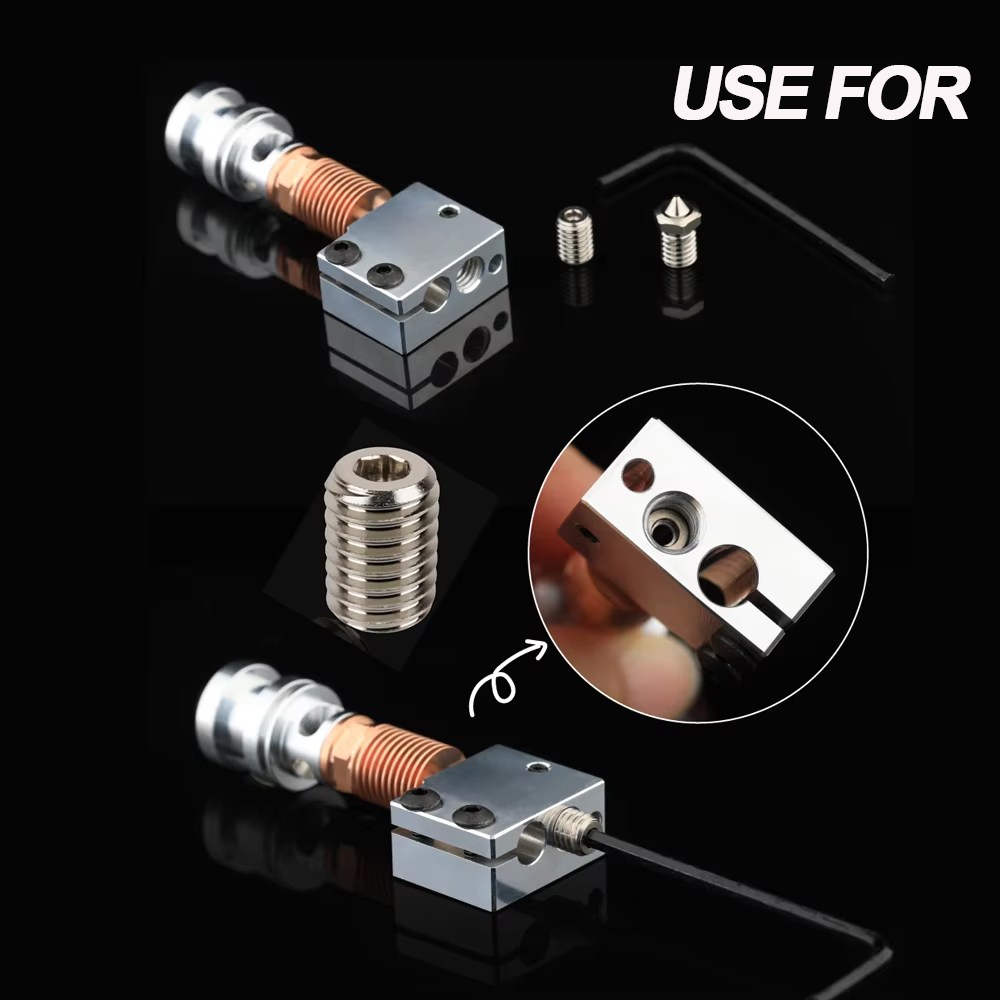 V6 Volcano Hotend Adapters For Volcano Heater Block to V6 Nozzle Hight Flow Nozzle Copper Connector 3D Printer Parts