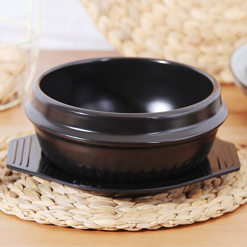 Korean Ceramic Bowl Korean Dolsot for Bibimbap Soup and Other Food with Tray