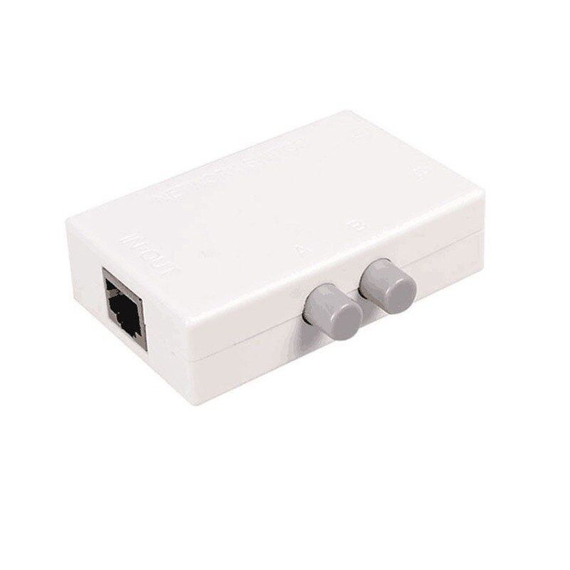 Mini 2 Port RJ45 RJ-45 Network Switch Ethernet Network Box Switcher Dual 2 Way Port Manual Sharing Switch Adapter HUB